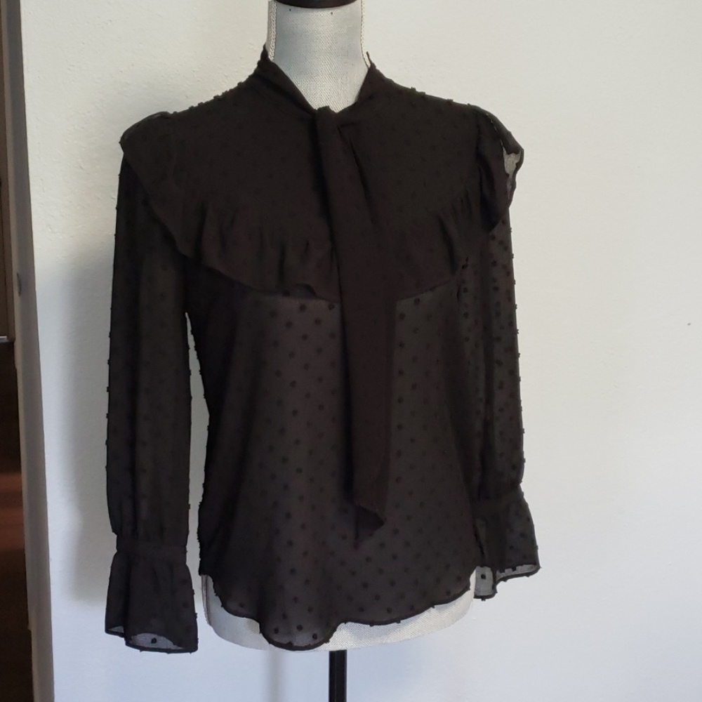 Ann Taylor black blouse sz xsp